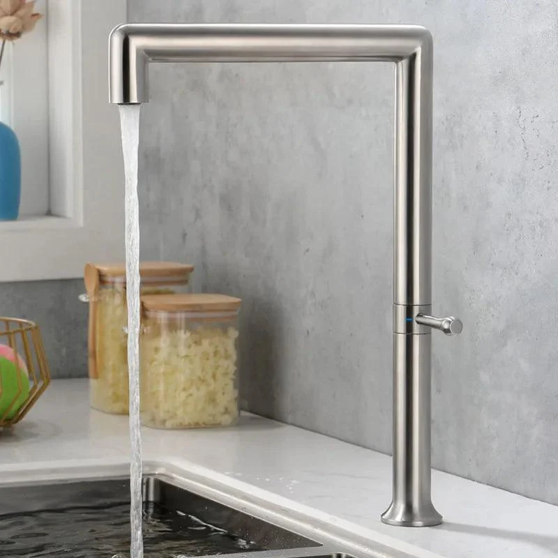 Brushed Stainless Steel Kitchen Sink Tap Kitchen Rotatable Tap -Bathlova