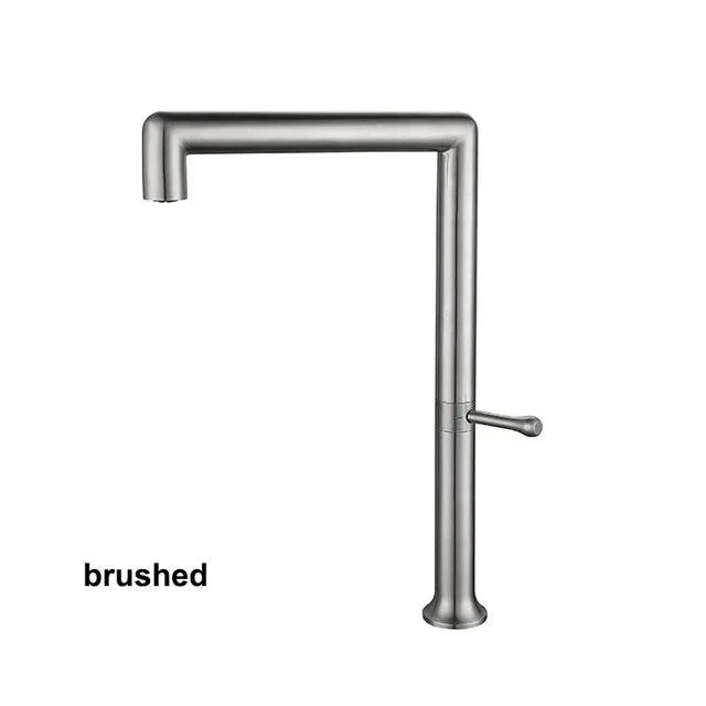 Brushed Stainless Steel Kitchen Sink Tap Kitchen Rotatable Tap -Bathlova