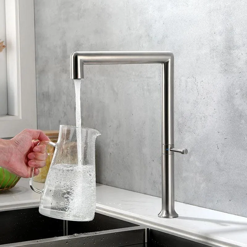 Brushed Stainless Steel Kitchen Sink Tap Kitchen Rotatable Tap -Bathlova