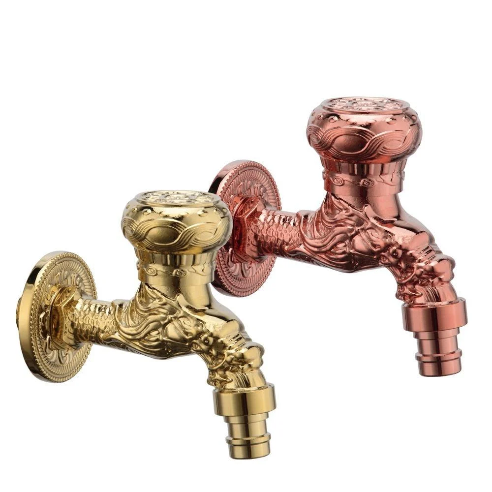 Carved Brass Tap Decorative Outdoor Garden Tap for Washing Machine -Bathlova