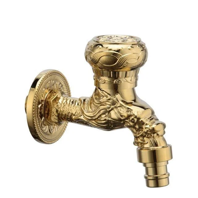 Carved Brass Tap Decorative Outdoor Garden Tap for Washing Machine -Bathlova