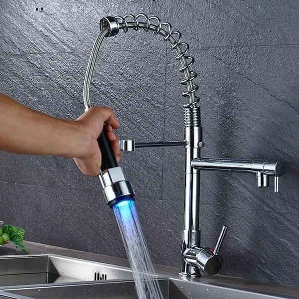 Carylon - LED Kitchen Spring Deck Mounted Tap -Bathlova