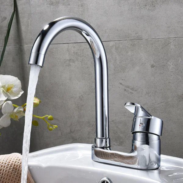 Chrome Circular Vessel Sink Tap Swivel Spout Tap for Bathroom -Bathlova