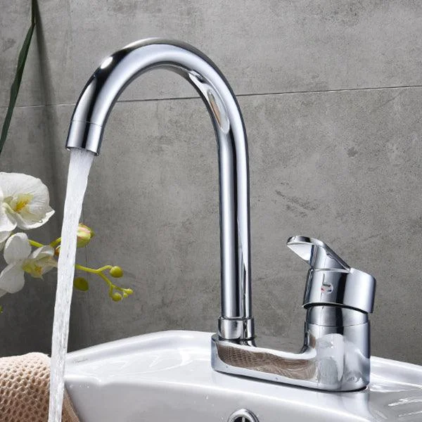 Chrome Circular Vessel Sink Tap Swivel Spout Tap for Bathroom -Bathlova