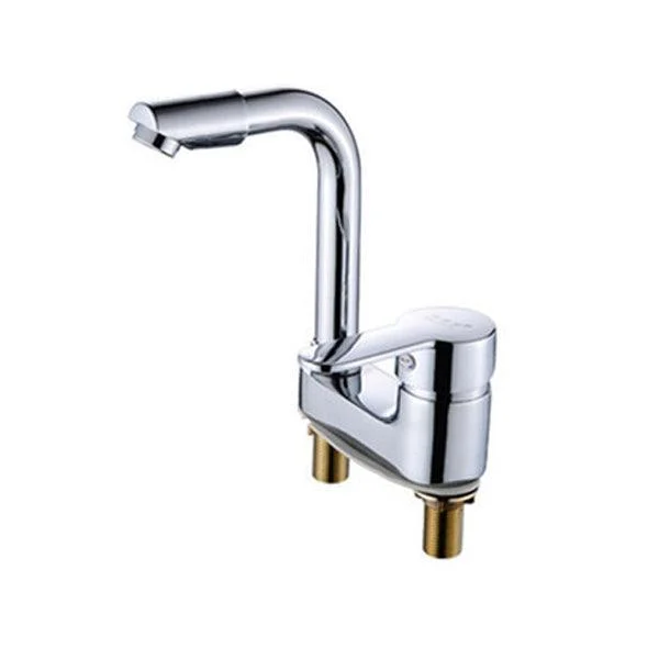 Chrome Circular Vessel Sink Tap Swivel Spout Tap for Bathroom -Bathlova