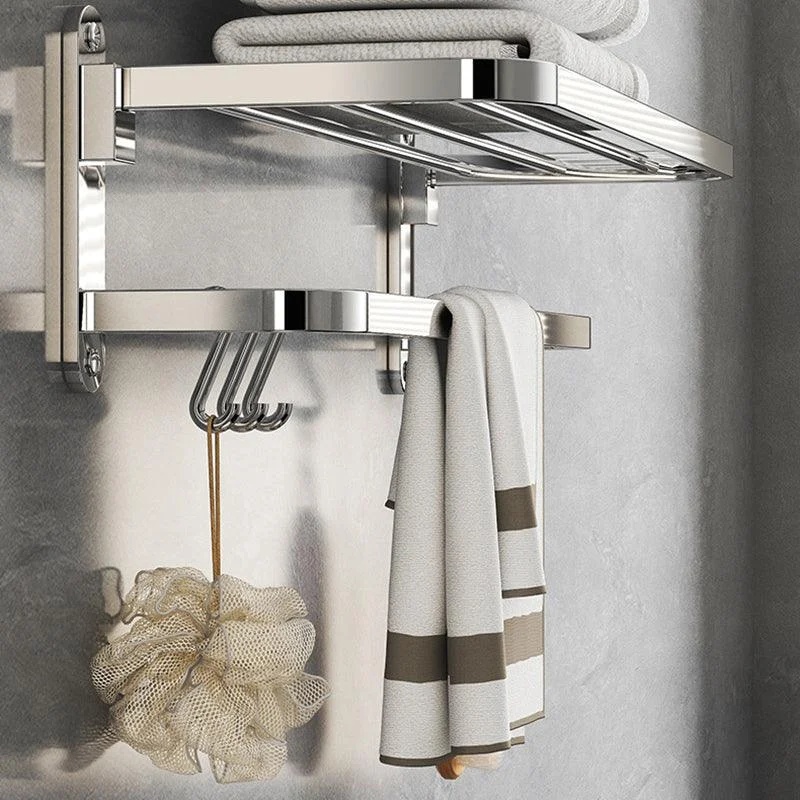 Chrome Modern Bathroom Hardware Set Stainless Steel Robe Hooks/Towel Bar & Bath Shelf -Bathlova