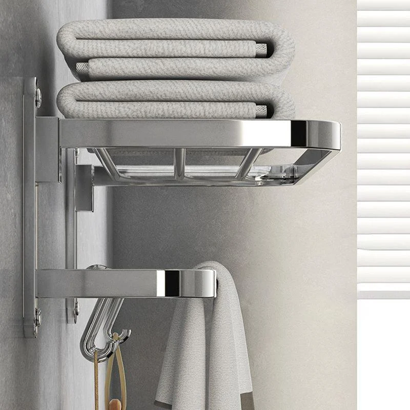 Chrome Modern Bathroom Hardware Set Stainless Steel Robe Hooks/Towel Bar & Bath Shelf -Bathlova