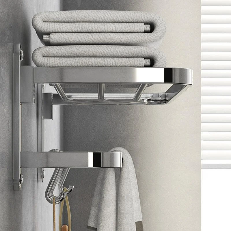 Chrome Modern Bathroom Hardware Set Stainless Steel Robe Hooks/Towel Bar & Bath Shelf -Bathlova