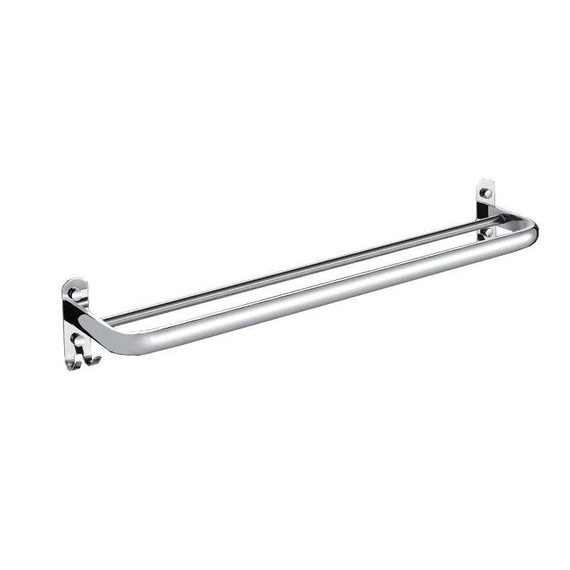 Chrome Modern Bathroom Hardware Set Stainless Steel Robe Hooks/Towel Bar & Bath Shelf -Bathlova