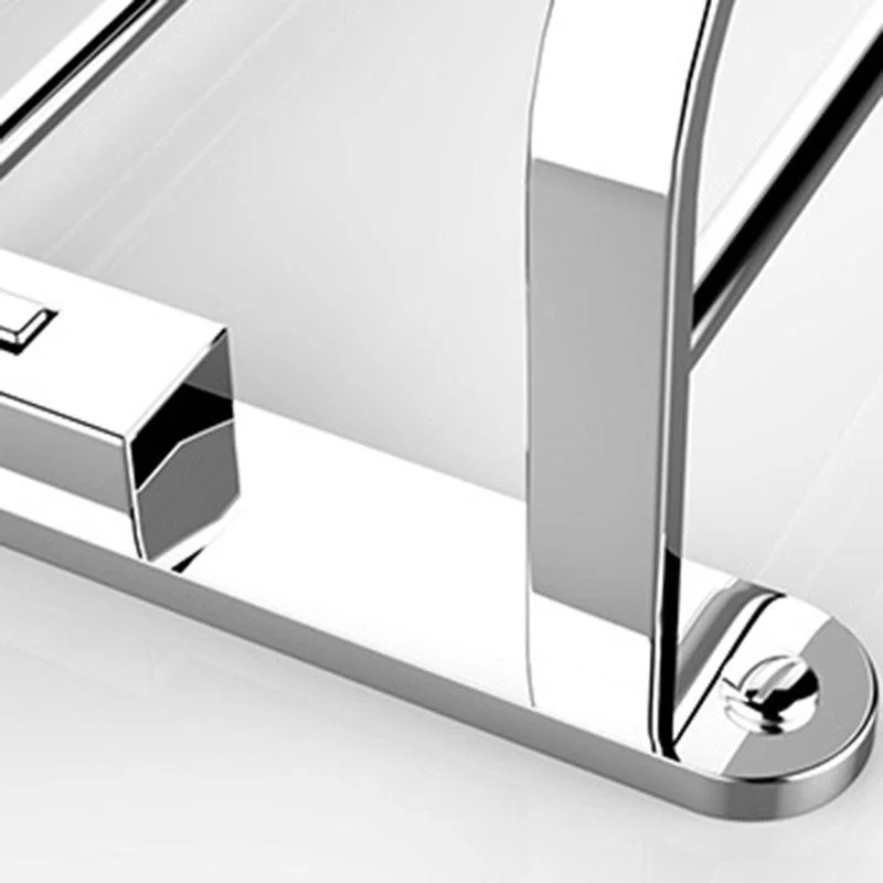 Chrome Modern Bathroom Hardware Set Stainless Steel Robe Hooks/Towel Bar & Bath Shelf -Bathlova