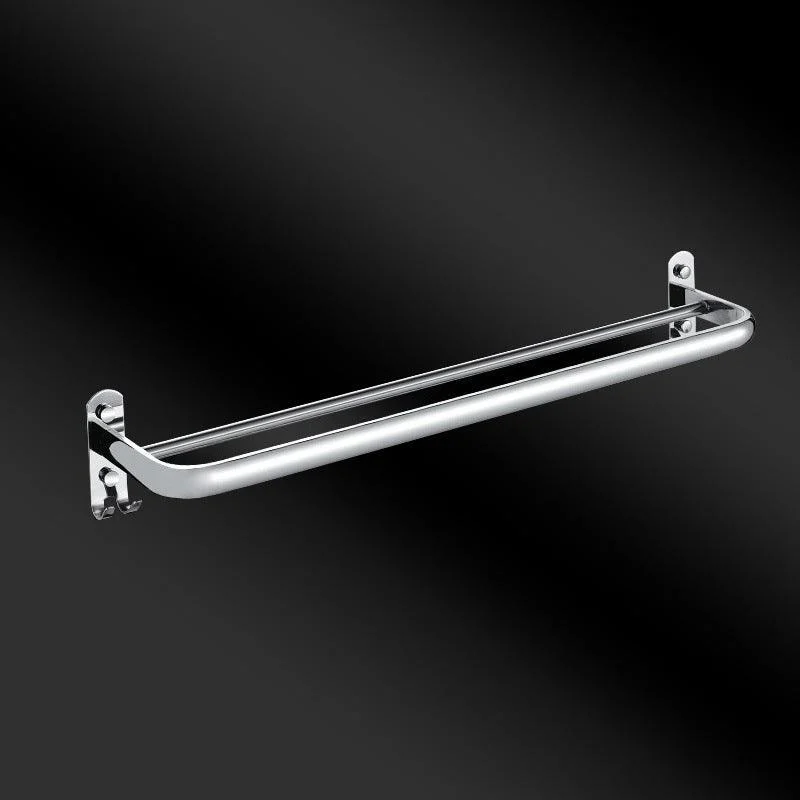 Chrome Modern Bathroom Hardware Set Stainless Steel Robe Hooks/Towel Bar & Bath Shelf -Bathlova