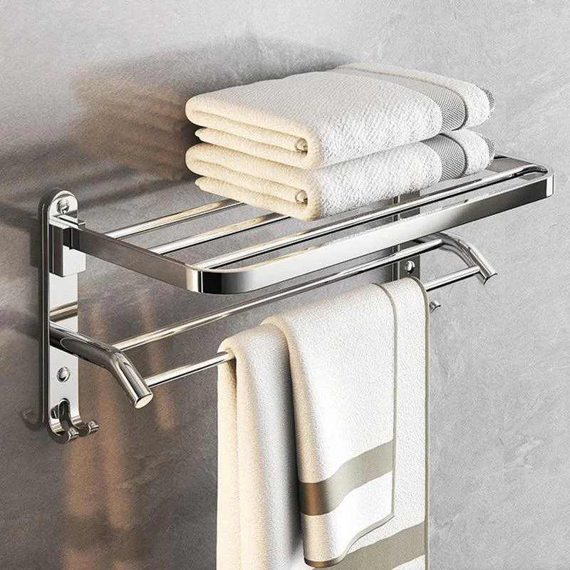 Chrome Modern Bathroom Hardware Set Stainless Steel Robe Hooks/Towel Bar & Bath Shelf -Bathlova