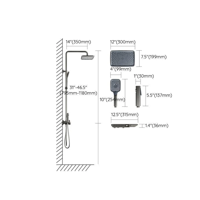 Chrome Shower System Modern Wall Mounted Shower Combo for Bathroom -Bathlova