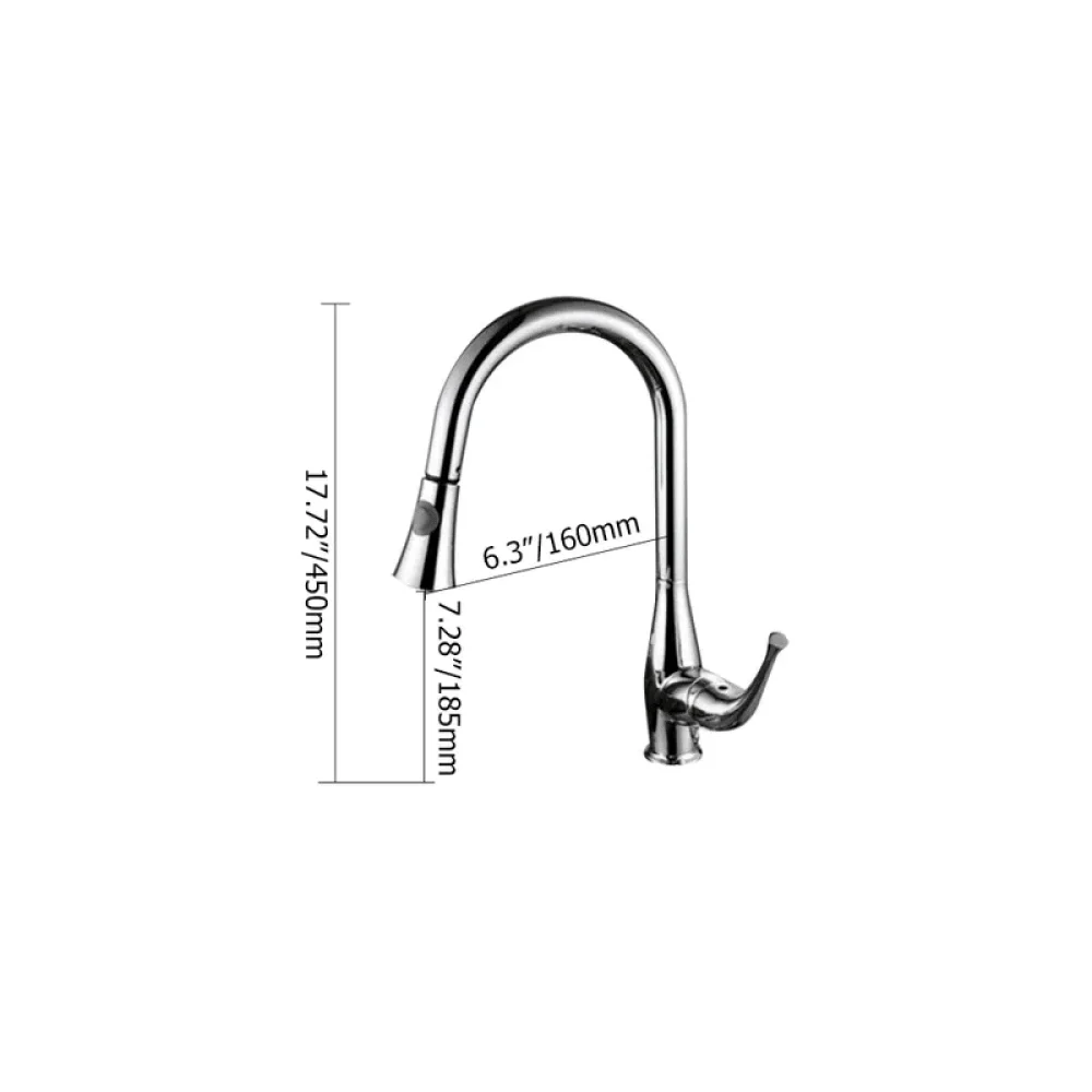 Chrome Single-Handle Pull-Down Spray Kitchen Tap -Bathlova