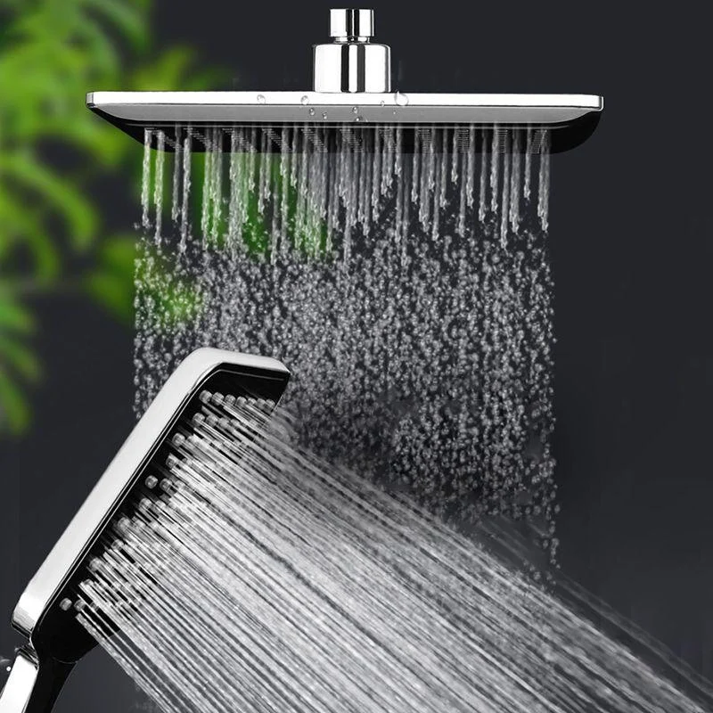 Chrome Square Shower Head Combo Wall Mounted and Ceiling Mounted Hand Shower -Bathlova