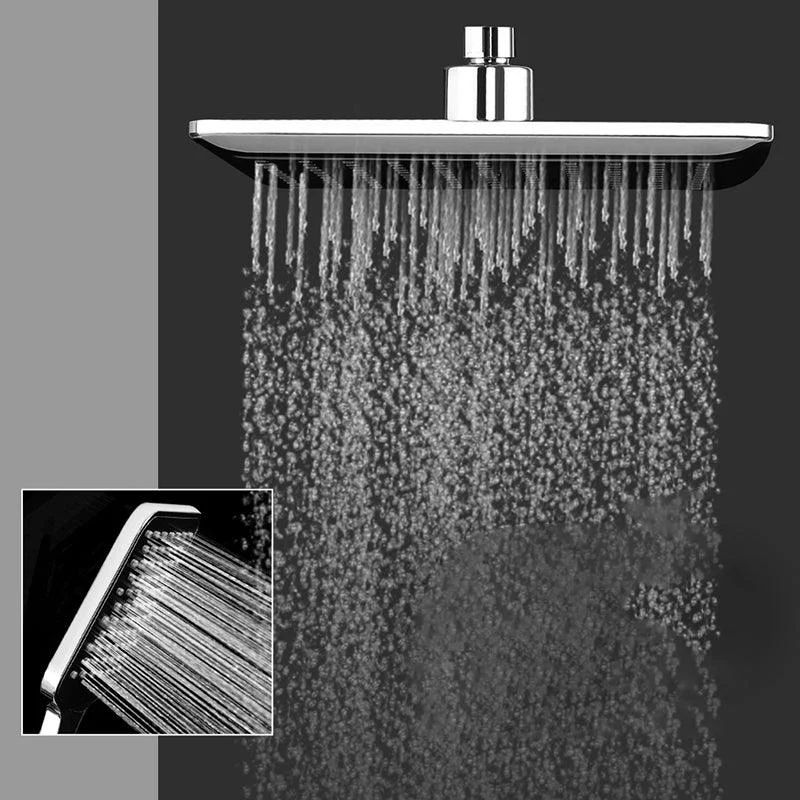 Chrome Square Shower Head Combo Wall Mounted and Ceiling Mounted Hand Shower -Bathlova