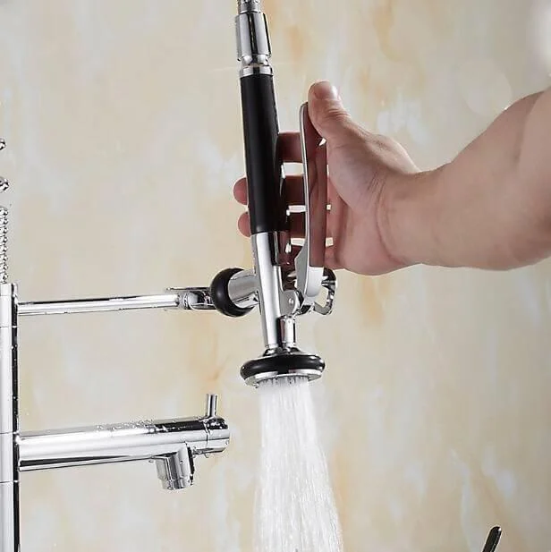 Chrome Swivel Spout Modern Kitchen Tap -Bathlova