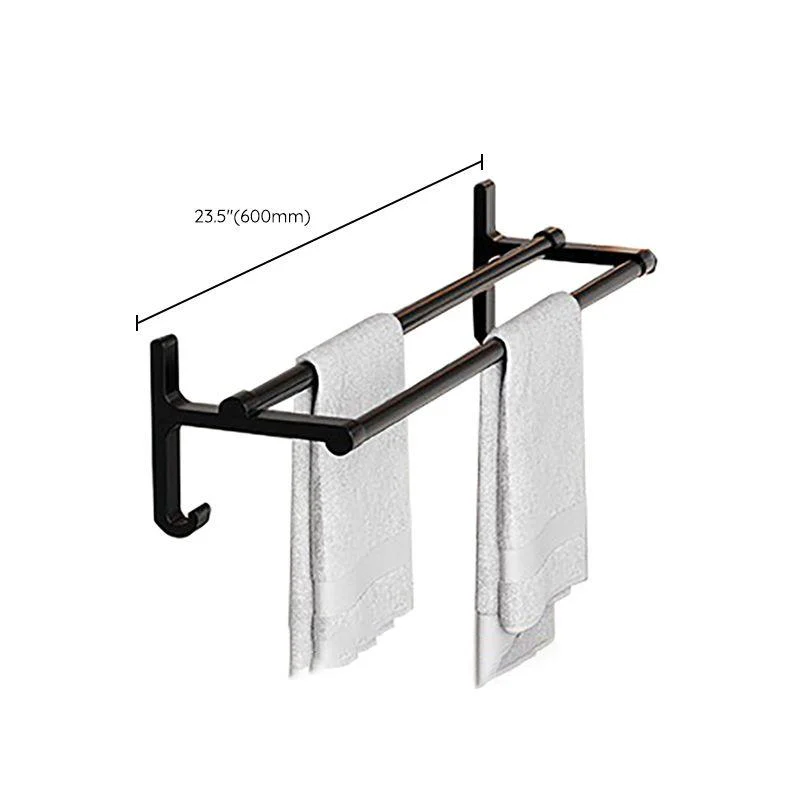 Chrome/Black Classic Bathroom Accessory Set Modern Bath Shelf/ Towel Bar & Paper Holder -Bathlova