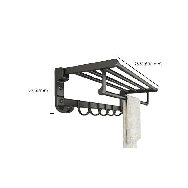 Chrome/Black Classic Bathroom Accessory Set Modern Bath Shelf/ Towel Bar & Paper Holder -Bathlova