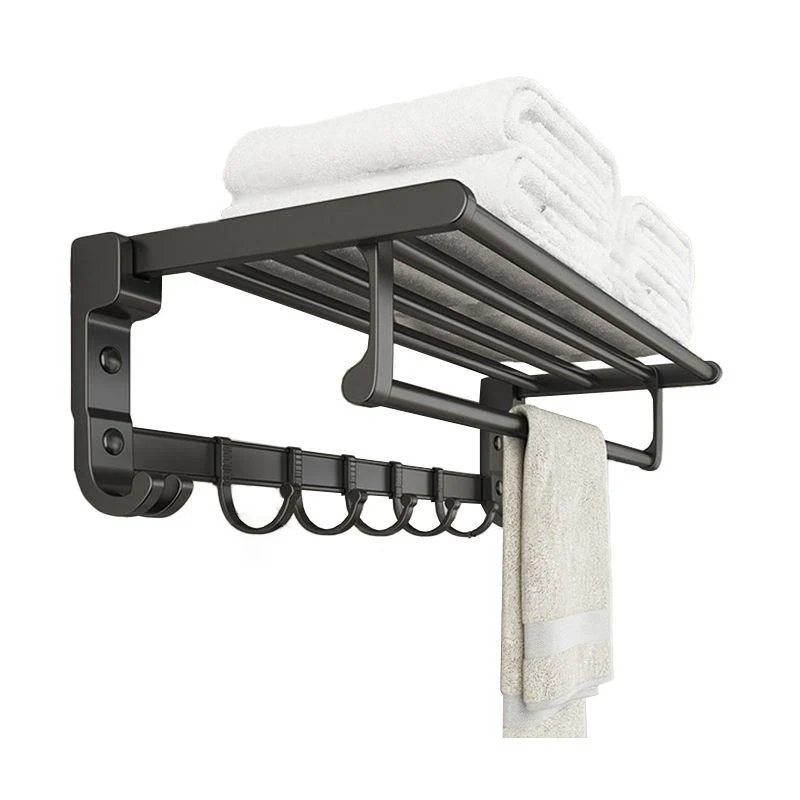 Chrome/Black Classic Bathroom Accessory Set Modern Bath Shelf/ Towel Bar & Paper Holder -Bathlova