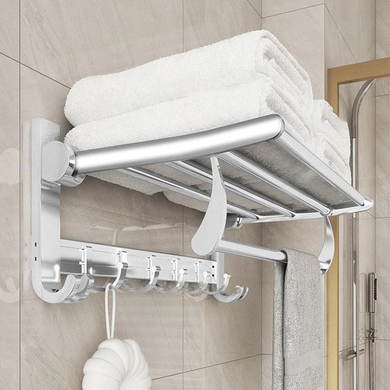 Chrome/Black Classic Bathroom Accessory Set Modern Bath Shelf/ Towel Bar & Paper Holder -Bathlova