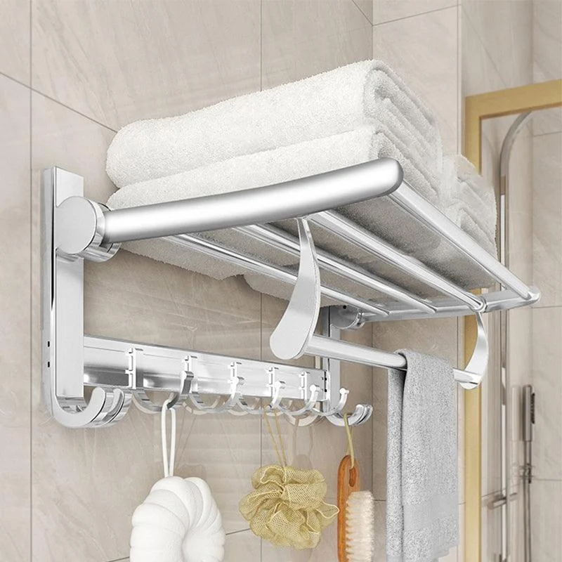 Chrome/Black Classic Bathroom Accessory Set Modern Bath Shelf/ Towel Bar & Paper Holder -Bathlova