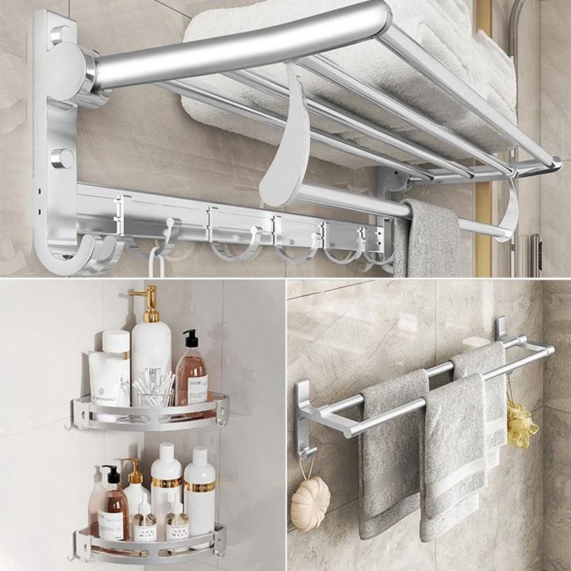 Chrome/Black Classic Bathroom Accessory Set Modern Bath Shelf/ Towel Bar & Paper Holder -Bathlova