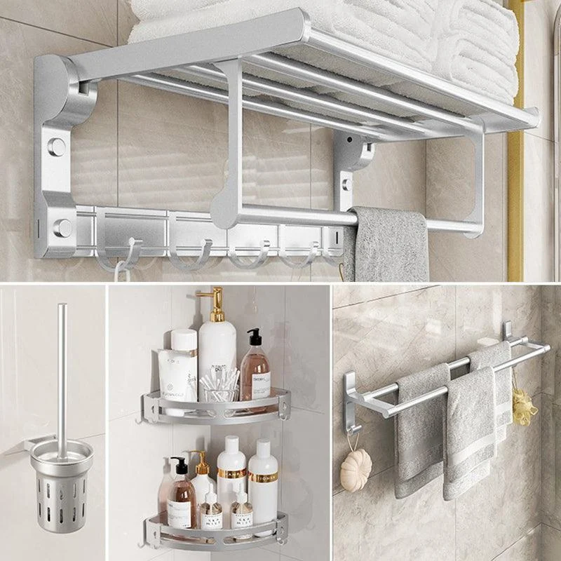 Chrome/Black Classic Bathroom Accessory Set Modern Bath Shelf/ Towel Bar & Paper Holder -Bathlova