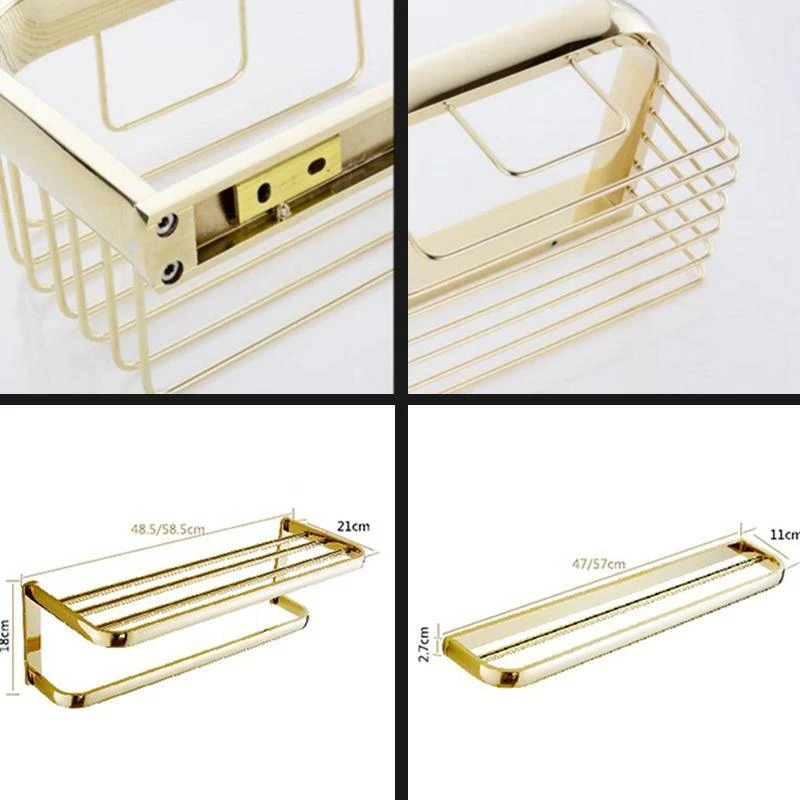 Chrome/Gold Bathroom Accessory Set Modern Metal Bathroom Hardware Set -Bathlova