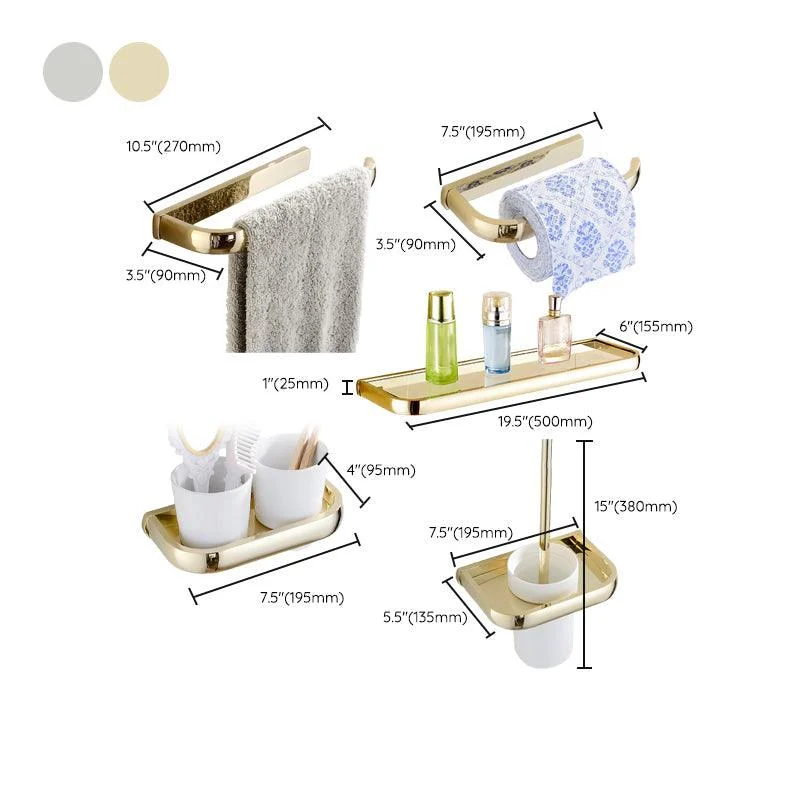 Chrome/Gold Bathroom Accessory Set Modern Metal Bathroom Hardware Set -Bathlova