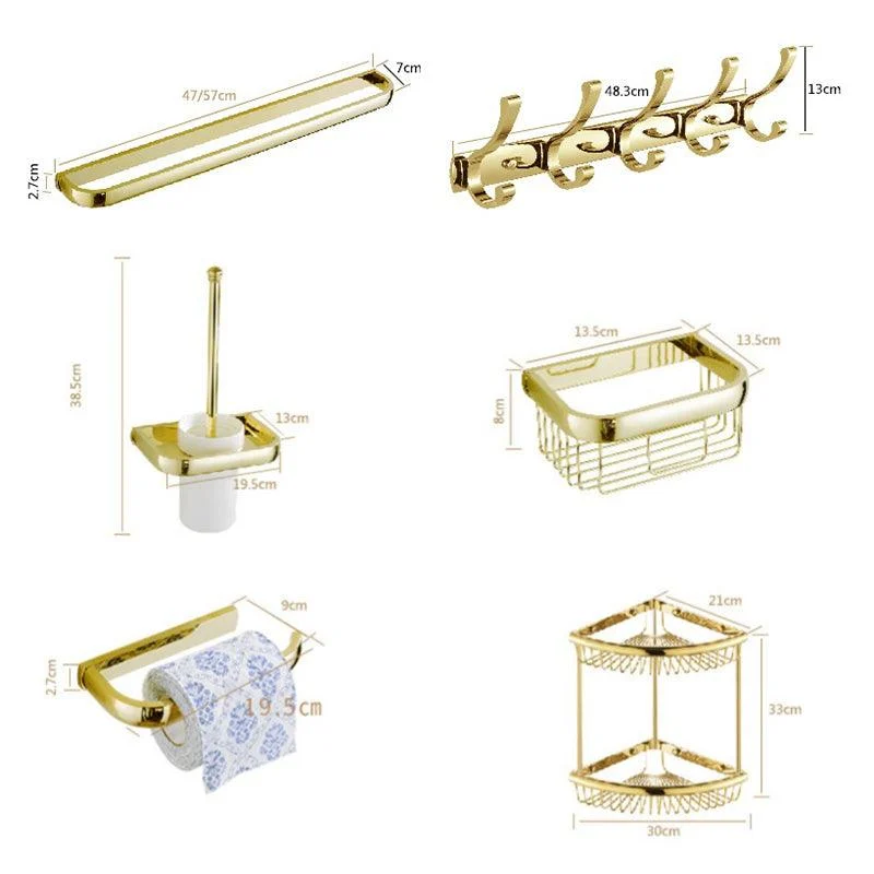 Chrome/Gold Bathroom Accessory Set Modern Metal Bathroom Hardware Set -Bathlova