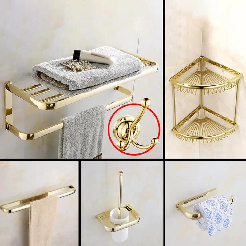 Chrome/Gold Bathroom Accessory Set Modern Metal Bathroom Hardware Set -Bathlova