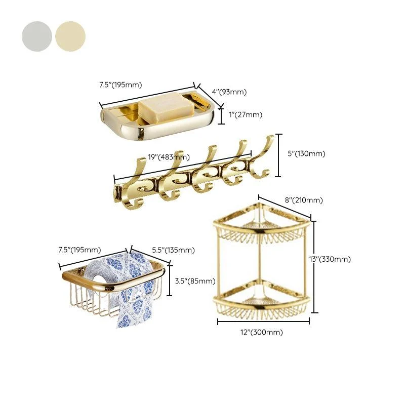 Chrome/Gold Bathroom Accessory Set Modern Metal Bathroom Hardware Set -Bathlova