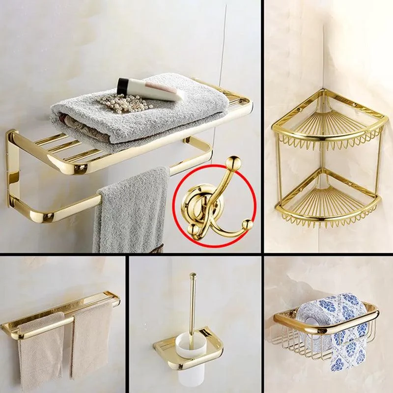 Chrome/Gold Bathroom Accessory Set Modern Metal Bathroom Hardware Set -Bathlova