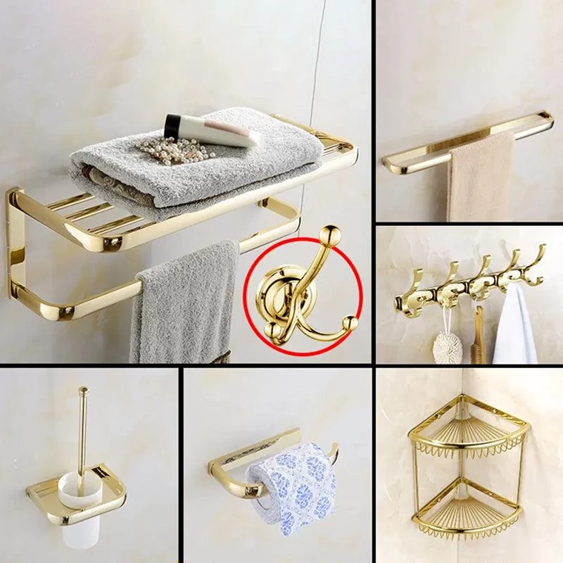 Chrome/Gold Bathroom Accessory Set Modern Metal Bathroom Hardware Set -Bathlova