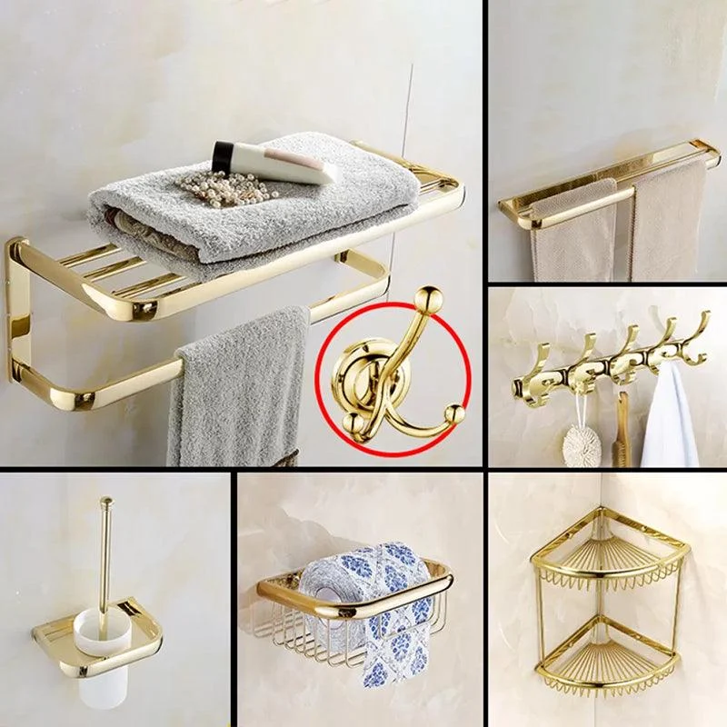 Chrome/Gold Bathroom Accessory Set Modern Metal Bathroom Hardware Set -Bathlova