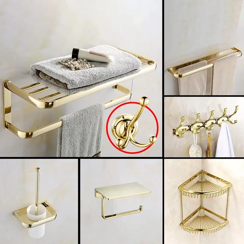 Chrome/Gold Bathroom Accessory Set Modern Metal Bathroom Hardware Set -Bathlova