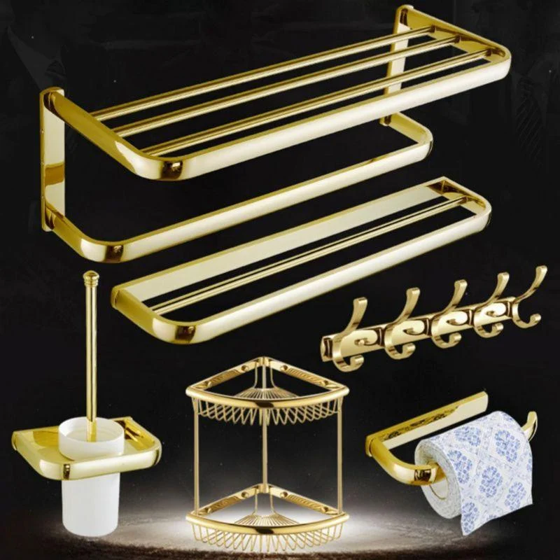 Chrome/Gold Bathroom Accessory Set Modern Metal Bathroom Hardware Set -Bathlova