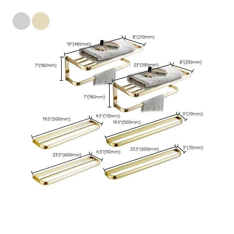 Chrome/Gold Bathroom Accessory Set Modern Metal Bathroom Hardware Set -Bathlova