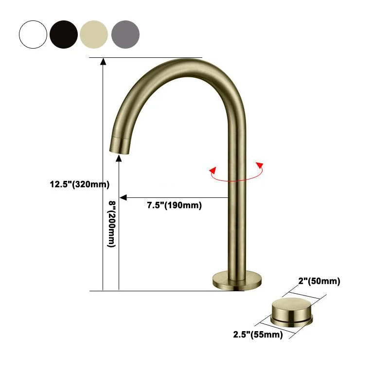 Circular 1-Handle Bathroom Tap 2 Hole Wide Spread Bathroom Tap -Bathlova