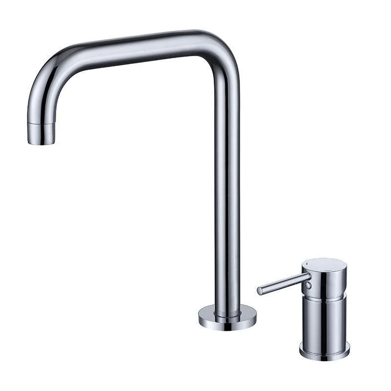 Circular 1-Handle Bathroom Tap 2 Hole Widespread Bathroom Sink Tap with Water Hose -Bathlova