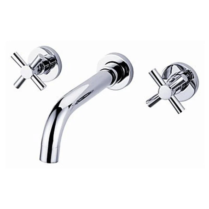 Circular 2-Handle Bathroom Tap 3 Hole Wall Mounted Bathroom Tap -Bathlova