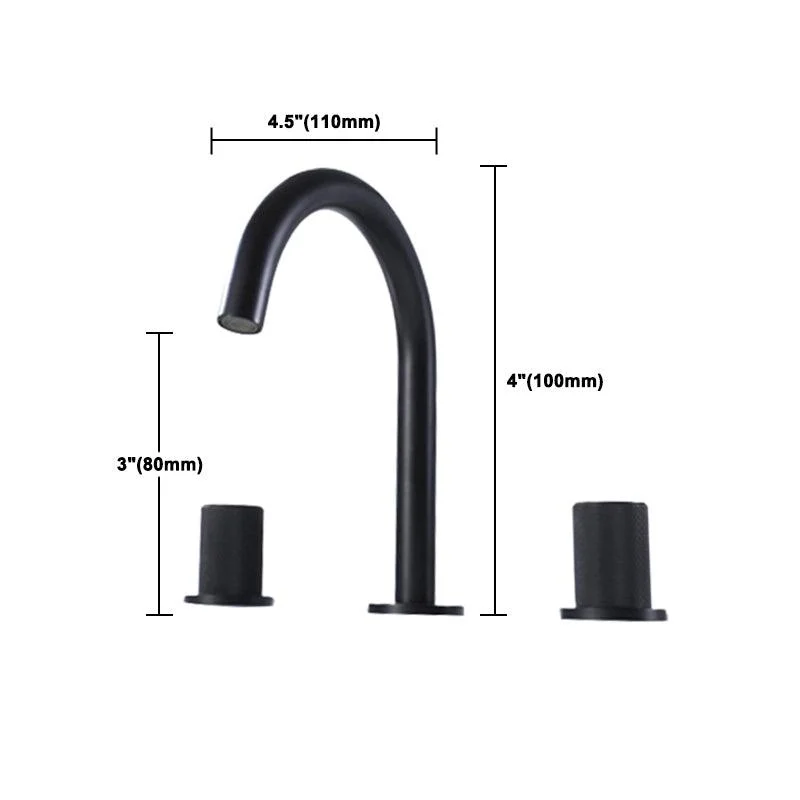 Circular 2-Handle Bathroom Tap 3 Hole Widespread Bathroom Sink Tap -Bathlova