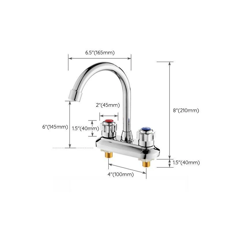 Circular 2-handle Bathroom Tap Contemporary Brass Vessel Tap -Bathlova