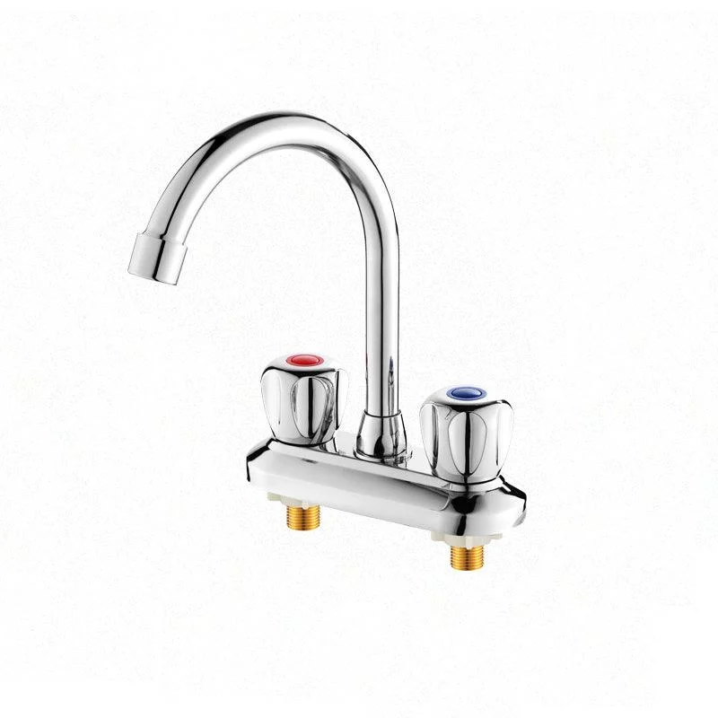 Circular 2-handle Bathroom Tap Contemporary Brass Vessel Tap -Bathlova