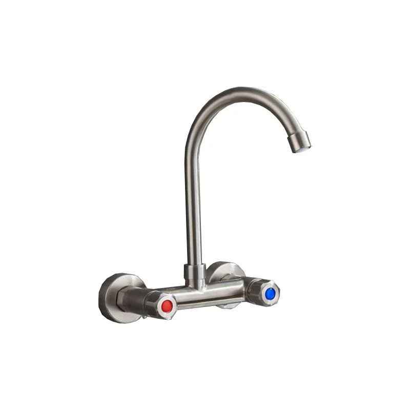 Circular 2-Handle Bathroom Tap Single Hole Wall Mounted Bathroom Tap -Bathlova