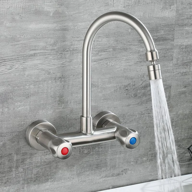 Circular 2-Handle Bathroom Tap Single Hole Wall Mounted Bathroom Tap -Bathlova