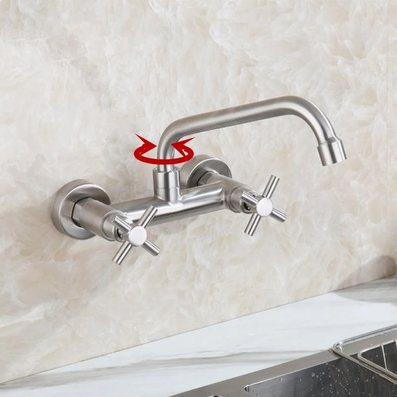 Circular 2-Handle Bathroom Tap Single Hole Wall Mounted Bathroom Tap -Bathlova