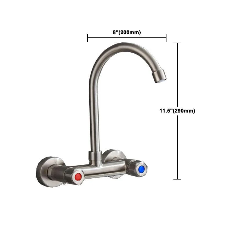 Circular 2-Handle Bathroom Tap Single Hole Wall Mounted Bathroom Tap -Bathlova