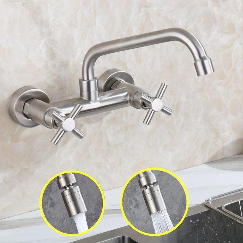 Circular 2-Handle Bathroom Tap Single Hole Wall Mounted Bathroom Tap -Bathlova